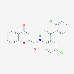molecular formula C23H13Cl2NO4 B2945082 N-[4-chloro-2-(2-chlorobenzoyl)phenyl]-4-oxochromene-2-carboxamide CAS No. 361478-80-0