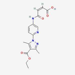 molecular formula C17H18N4O5 B2945084 (2Z)-3-({6-[4-(乙氧羰基)-3,5-二甲基-1H-吡唑-1-基]吡啶-3-基}氨基羰基)丙-2-烯酸 CAS No. 956930-27-1
