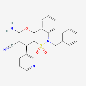 molecular formula C24H18N4O3S B2945086 2-氨基-6-苄基-4-吡啶-3-基-4,6-二氢吡喃并[3,2-c][2,1]苯并噻嗪-3-腈 5,5-二氧化物 CAS No. 893318-68-8