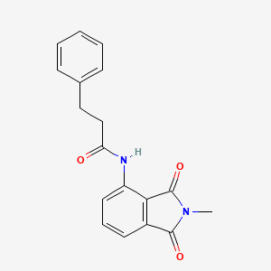 molecular formula C18H16N2O3 B2945088 N-(2-甲基-1,3-二氧代异吲哚-4-基)-3-苯基丙酰胺 CAS No. 683232-38-4