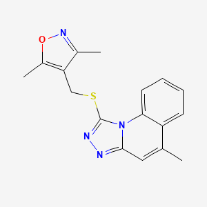 3,5-Dimethyl-4-(((5-methyl-[1,2,4]triazolo[4,3-a]quinolin-1-yl)thio)methyl)isoxazole