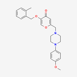 2-[[4-(4-Methoxyphenyl)piperazin-1-yl]methyl]-5-[(2-methylphenyl)methoxy]pyran-4-one