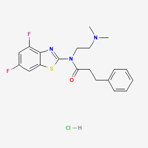 molecular formula C20H22ClF2N3OS B2945101 N-(4,6-二氟苯并[d]噻唑-2-基)-N-(2-(二甲氨基)乙基)-3-苯基丙酰胺盐酸盐 CAS No. 1052534-48-1