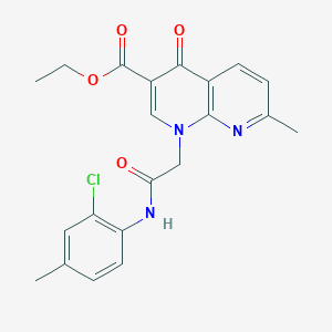 Ethyl 1-(2-((2-chloro-4-methylphenyl)amino)-2-oxoethyl)-7-methyl-4-oxo-1,4-dihydro-1,8-naphthyridine-3-carboxylate