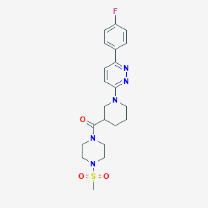 molecular formula C21H26FN5O3S B2945106 (1-(6-(4-氟苯基)哒嗪-3-基)哌啶-3-基)(4-(甲磺酰基)哌嗪-1-基)甲酮 CAS No. 1251610-01-1