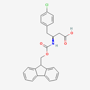 molecular formula C25H22ClNO4 B2945111 (S)-3-((((9H-Fluoren-9-yl)methoxy)carbonyl)amino)-4-(4-chlorophenyl)butanoic acid CAS No. 270596-43-5