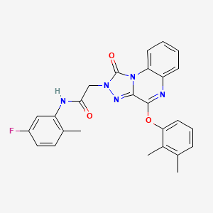 molecular formula C26H22FN5O3 B2945113 2-(4-(2,3-二甲基苯氧基)-1-氧代-[1,2,4]三唑并[4,3-a]喹喔啉-2(1H)-基)-N-(5-氟-2-甲基苯基)乙酰胺 CAS No. 1189986-30-8