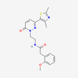 molecular formula C20H22N4O3S B2945117 N-(2-(3-(2,4-二甲基噻唑-5-基)-6-氧代嘧啶-1(6H)-基)乙基)-2-(2-甲氧基苯基)乙酰胺 CAS No. 1251563-78-6