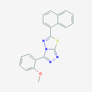 molecular formula C20H14N4OS B294512 3-(2-Methoxyphenyl)-6-(naphthalen-1-yl)[1,2,4]triazolo[3,4-b][1,3,4]thiadiazole 