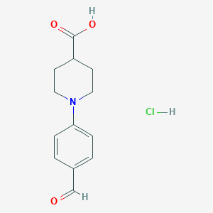1-(4-Formylphenyl)piperidine-4-carboxylic acid;hydrochloride