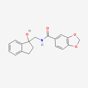 N-((1-hydroxy-2,3-dihydro-1H-inden-1-yl)methyl)benzo[d][1,3]dioxole-5-carboxamide