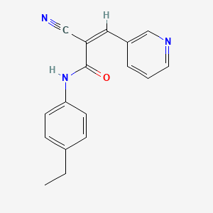 molecular formula C17H15N3O B2945148 (Z)-2-氰基-N-(4-乙基苯基)-3-吡啶-3-基丙-2-烯酰胺 CAS No. 898165-22-5