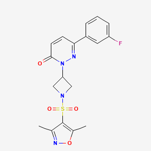 2-[1-[(3,5-Dimethyl-1,2-oxazol-4-yl)sulfonyl]azetidin-3-yl]-6-(3-fluorophenyl)pyridazin-3-one