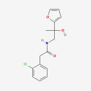molecular formula C15H16ClNO3 B2945155 2-(2-Chlorophenyl)-N-[2-(furan-2-yl)-2-hydroxypropyl]acetamide CAS No. 1396871-36-5