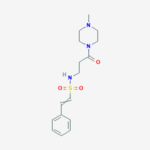 molecular formula C16H23N3O3S B2945162 N-[3-(4-methylpiperazin-1-yl)-3-oxopropyl]-2-phenylethene-1-sulfonamide CAS No. 1424697-39-1