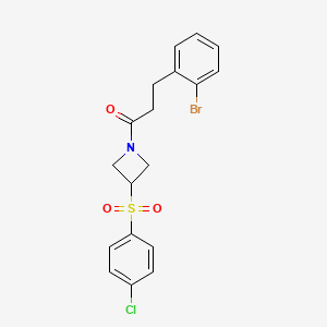 molecular formula C18H17BrClNO3S B2945164 3-(2-溴苯基)-1-(3-((4-氯苯基)磺酰基)氮杂环丁-1-基)丙-1-酮 CAS No. 1448056-21-0