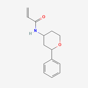 molecular formula C14H17NO2 B2945170 N-(2-Phenyloxan-4-yl)prop-2-enamide CAS No. 2189497-64-9