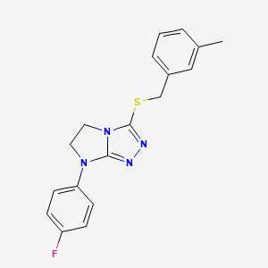 7-(4-fluorophenyl)-3-((3-methylbenzyl)thio)-6,7-dihydro-5H-imidazo[2,1-c][1,2,4]triazole