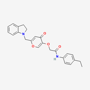 2-[6-(2,3-dihydroindol-1-ylmethyl)-4-oxopyran-3-yl]oxy-N-(4-ethylphenyl)acetamide