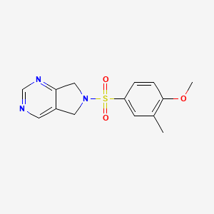 molecular formula C14H15N3O3S B2945173 6-((4-methoxy-3-methylphenyl)sulfonyl)-6,7-dihydro-5H-pyrrolo[3,4-d]pyrimidine CAS No. 1704616-26-1