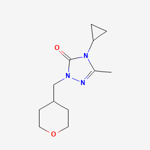 molecular formula C12H19N3O2 B2945174 4-cyclopropyl-3-methyl-1-[(oxan-4-yl)methyl]-4,5-dihydro-1H-1,2,4-triazol-5-one CAS No. 2199684-83-6