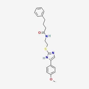 N-(2-((5-(4-methoxyphenyl)-1H-imidazol-2-yl)thio)ethyl)-4-phenylbutanamide