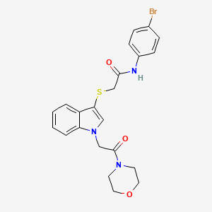 molecular formula C22H22BrN3O3S B2945192 N-(4-bromophenyl)-2-((1-(2-morpholino-2-oxoethyl)-1H-indol-3-yl)thio)acetamide CAS No. 878053-25-9