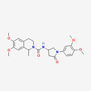 N-(1-(3,4-dimethoxyphenyl)-5-oxopyrrolidin-3-yl)-6,7-dimethoxy-1-methyl-3,4-dihydroisoquinoline-2(1H)-carboxamide