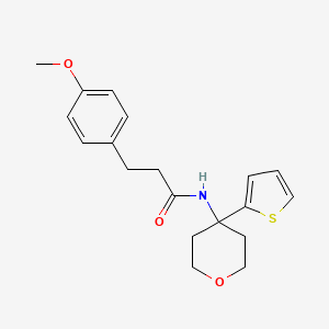 3-(4-methoxyphenyl)-N-(4-(thiophen-2-yl)tetrahydro-2H-pyran-4-yl)propanamide
