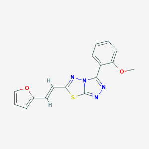 molecular formula C16H12N4O2S B294522 2-{6-[2-(2-Furyl)vinyl][1,2,4]triazolo[3,4-b][1,3,4]thiadiazol-3-yl}phenyl methyl ether 