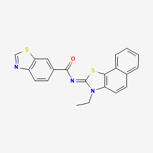 molecular formula C21H15N3OS2 B2945223 (E)-N-(3-ethylnaphtho[2,1-d]thiazol-2(3H)-ylidene)benzo[d]thiazole-6-carboxamide CAS No. 865545-47-7