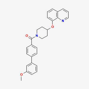 molecular formula C28H26N2O3 B2945225 (3'-Methoxy-[1,1'-biphenyl]-4-yl)(4-(quinolin-8-yloxy)piperidin-1-yl)methanone CAS No. 1902985-85-6
