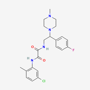 molecular formula C22H26ClFN4O2 B2945226 N1-(5-氯-2-甲基苯基)-N2-(2-(4-氟苯基)-2-(4-甲基哌嗪-1-基)乙基)草酰胺 CAS No. 903256-64-4