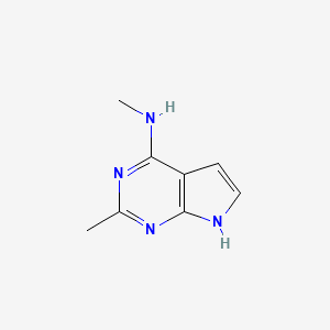 molecular formula C8H10N4 B2945227 N,2-dimethyl-7H-pyrrolo[2,3-d]pyrimidin-4-amine CAS No. 2172319-50-3