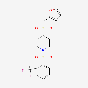 4-((Furan-2-ylmethyl)sulfonyl)-1-((2-(trifluoromethyl)phenyl)sulfonyl)piperidine