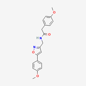 molecular formula C20H20N2O4 B2945242 2-(4-methoxyphenyl)-N-((5-(4-methoxyphenyl)isoxazol-3-yl)methyl)acetamide CAS No. 953209-75-1