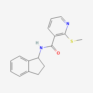 molecular formula C16H16N2OS B2945256 N-(2,3-dihydro-1H-inden-1-yl)-2-(methylsulfanyl)pyridine-3-carboxamide CAS No. 1090344-50-5