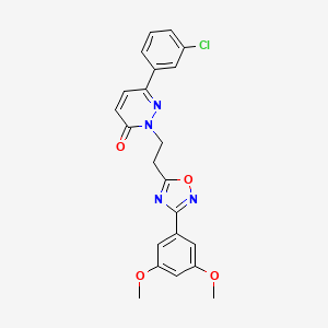 molecular formula C22H19ClN4O4 B2945259 N-(4-methoxybenzyl)-1-{[2-(4-methylphenyl)pyridin-3-yl]carbonyl}piperidine-3-carboxamide CAS No. 1113107-21-3