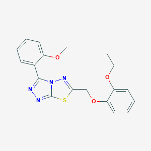molecular formula C19H18N4O3S B294526 6-[(2-Ethoxyphenoxy)methyl]-3-(2-methoxyphenyl)[1,2,4]triazolo[3,4-b][1,3,4]thiadiazole 