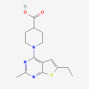 molecular formula C15H19N3O2S B2945261 1-(6-Ethyl-2-methylthieno[2,3-d]pyrimidin-4-yl)piperidine-4-carboxylic acid CAS No. 876887-16-0