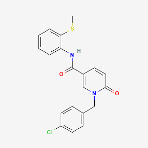 molecular formula C20H17ClN2O2S B2945266 1-[(4-chlorophenyl)methyl]-N-(2-methylsulfanylphenyl)-6-oxopyridine-3-carboxamide CAS No. 942009-32-7
