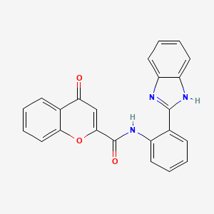 molecular formula C23H15N3O3 B2945268 N-(2-(1H-benzo[d]imidazol-2-yl)phenyl)-4-oxo-4H-chromene-2-carboxamide CAS No. 361478-79-7