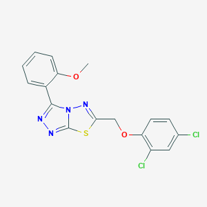 molecular formula C17H12Cl2N4O2S B294527 6-[(2,4-Dichlorophenoxy)methyl]-3-(2-methoxyphenyl)-[1,2,4]triazolo[3,4-b][1,3,4]thiadiazole 