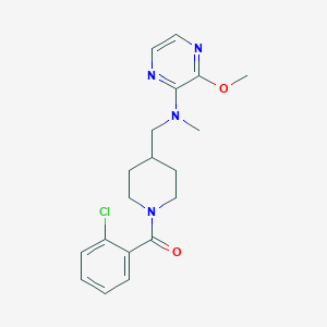 molecular formula C19H23ClN4O2 B2945272 (2-Chlorophenyl)-[4-[[(3-methoxypyrazin-2-yl)-methylamino]methyl]piperidin-1-yl]methanone CAS No. 2380067-13-8