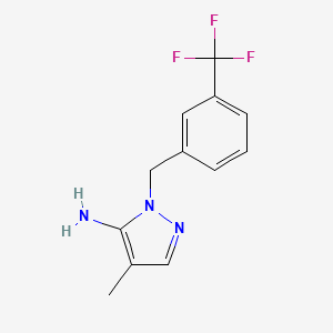 molecular formula C12H12F3N3 B2945273 4-甲基-1-[3-(三氟甲基)苄基]-1H-吡唑-5-胺 CAS No. 1152526-32-3