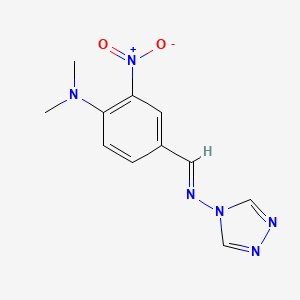 molecular formula C11H12N6O2 B2945278 N,N-dimethyl-2-nitro-4-[(E)-1,2,4-triazol-4-yliminomethyl]aniline CAS No. 328012-64-2