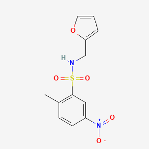 molecular formula C12H12N2O5S B2945281 (2-Furylmethyl)[(2-methyl-5-nitrophenyl)sulfonyl]amine CAS No. 332410-10-3
