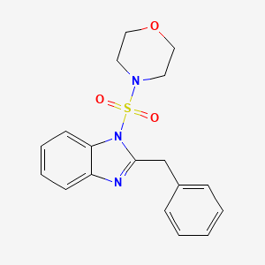 molecular formula C18H19N3O3S B2945285 4-[[2-(Phenylmethyl)-1-benzimidazolyl]sulfonyl]morpholine CAS No. 712345-38-5