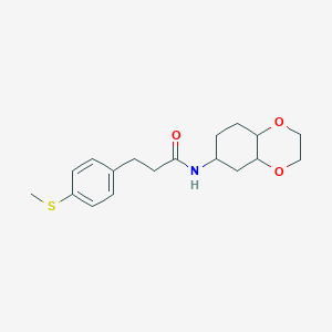 3-(4-(methylthio)phenyl)-N-(octahydrobenzo[b][1,4]dioxin-6-yl)propanamide