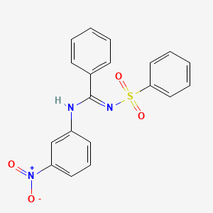 (E)-N-(3-nitrophenyl)-N'-(phenylsulfonyl)benzimidamide